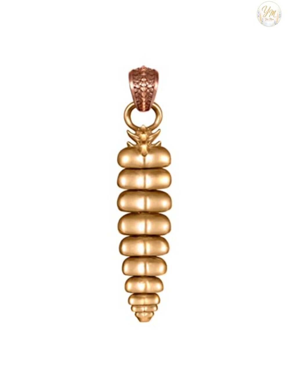 Handcrafted Rattlesnake Tail Pendant Necklace Fidget Jewelry Brass Copper Gift